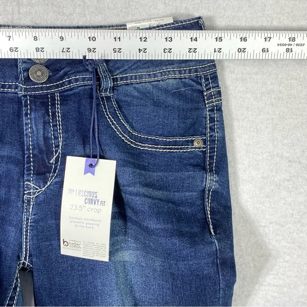 Wallflower Jeans Women 7 Luscious Curvy Fit Straight Leg Crop Mid Rise Denim NWT - Picture 12 of 14